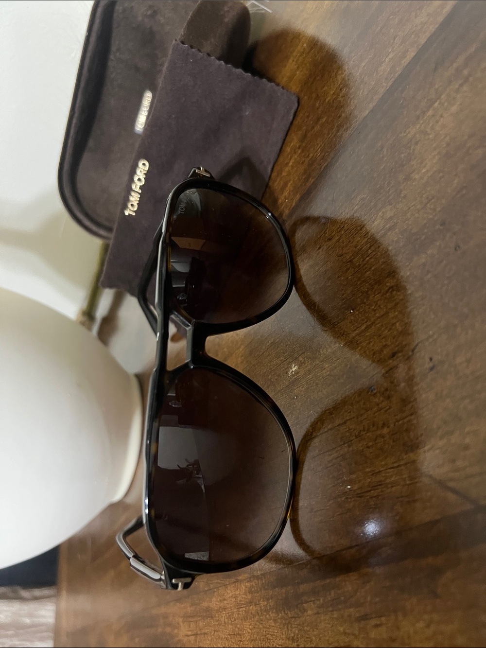 Tom Ford Black Frame Sunglasses with Brown Lenses